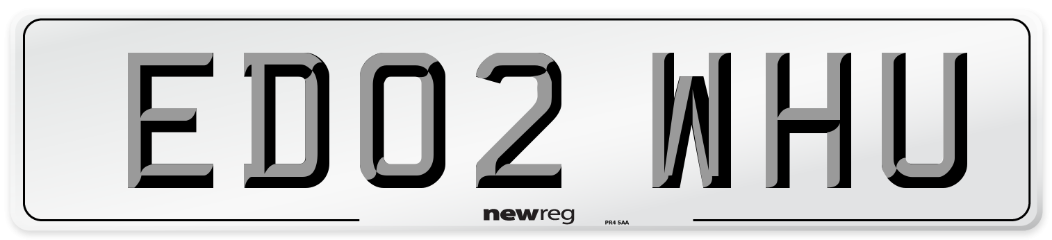 ED02 WHU Number Plate from New Reg